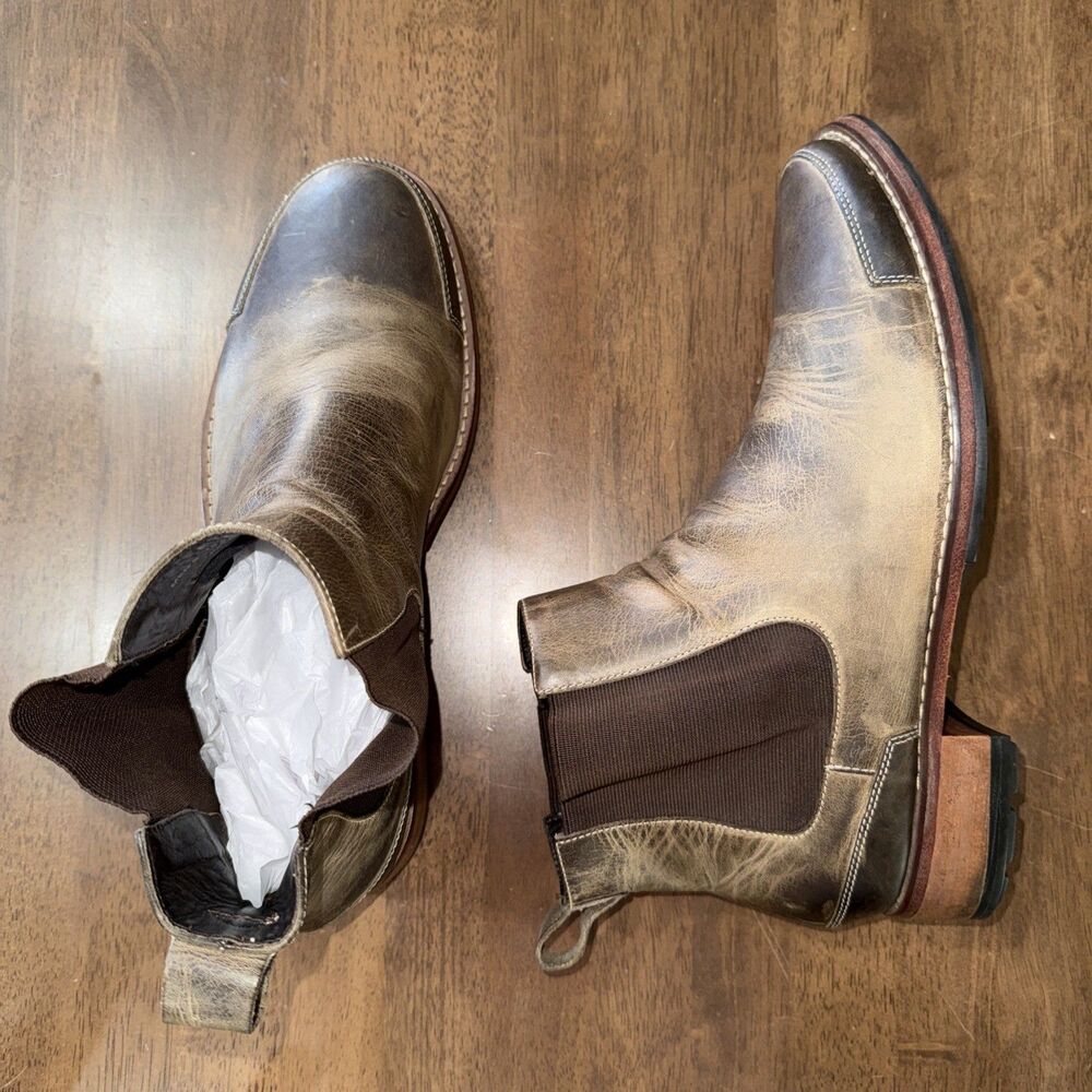 Cole Haan Chelsea Boots Distressed Brown Leather Pull On Elastic Panel Mens 10.5 - Picture 14 of 14
